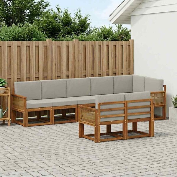 VidaXL Kültéri kanapé szett 8 pcs Természetes és Világosszürke