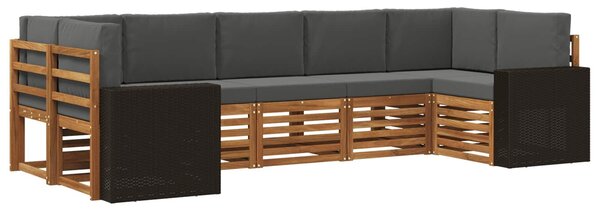 VidaXL Szegmentált kanapé szett párnával 7 pcs Természetes és antracit