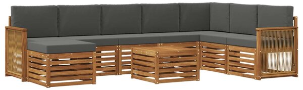 VidaXL Kültéri kanapé szett párnával 7 pcs Természetes és antracit