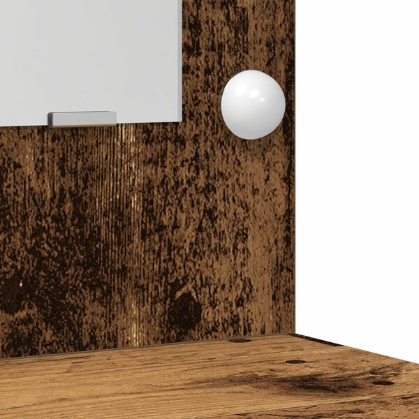 VidaXL Régi fa MDF 50 x 41 x 135 cm Tükör Piperasztal Négyszögletes