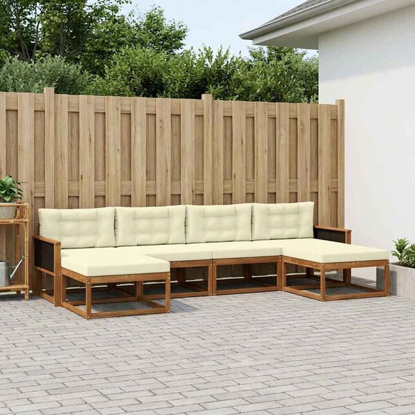 VidaXL Kültéri kanapé szett párnával 6 pcs Természetes és krémszínű