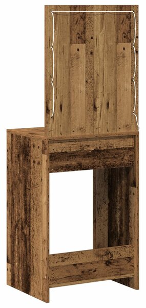 VidaXL Régi fa MDF 50 x 41 x 135 cm Tükör Piperasztal Négyszögletes