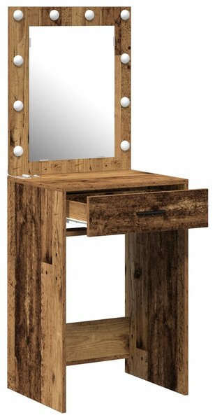 VidaXL Régi fa MDF 50 x 41 x 135 cm Tükör Piperasztal Négyszögletes