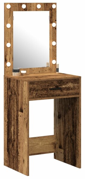 VidaXL Régi fa MDF 50 x 41 x 135 cm Tükör Piperasztal Négyszögletes