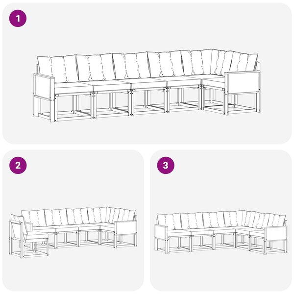 VidaXL Kültéri kanapé szett 6 pcs Természetes és bézs