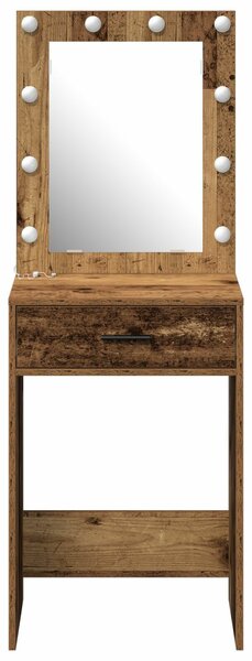 VidaXL Régi fa MDF 50 x 41 x 135 cm Tükör Piperasztal Négyszögletes