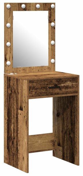 VidaXL Régi fa MDF 50 x 41 x 135 cm Tükör Piperasztal Négyszögletes