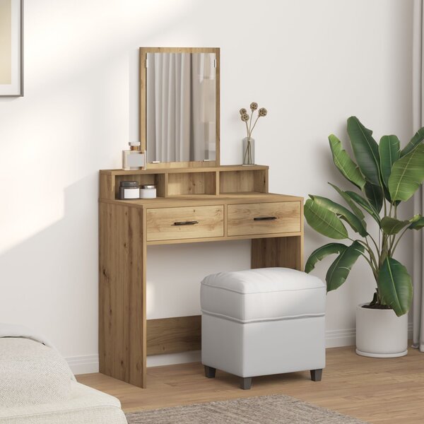 VidaXL Artisan tölgy Szerelt fa 79 x 41 x 140 cm Tükör Piperebútor