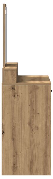 VidaXL Artisan tölgy Szerelt fa 79 x 41 x 140 cm Tükör Piperebútor