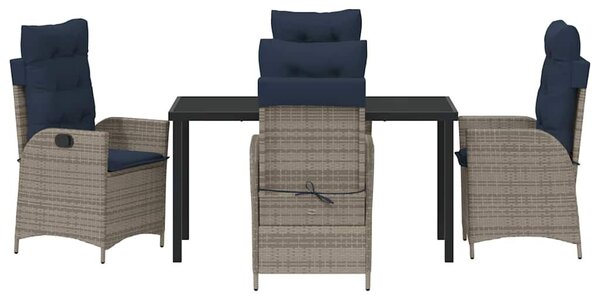 VidaXL Kert étkező szett párnával 5 pcs Szürke és fekete Rattan