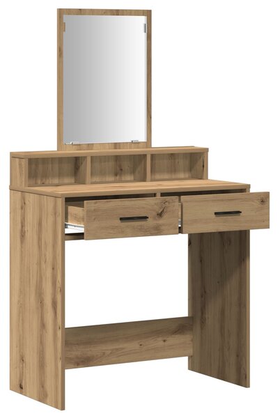 VidaXL Artisan tölgy Szerelt fa 79 x 41 x 140 cm Tükör Piperebútor