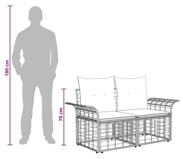 VidaXL Kültéri kanapé szett 4 pcs Természetes és Krémszínű Fehér