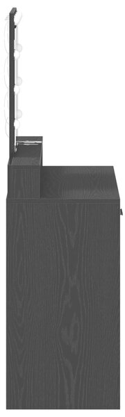 VidaXL Fekete tölgy Mérnöki fa 79 x 41 x 140 cm Tükör Piperasztal