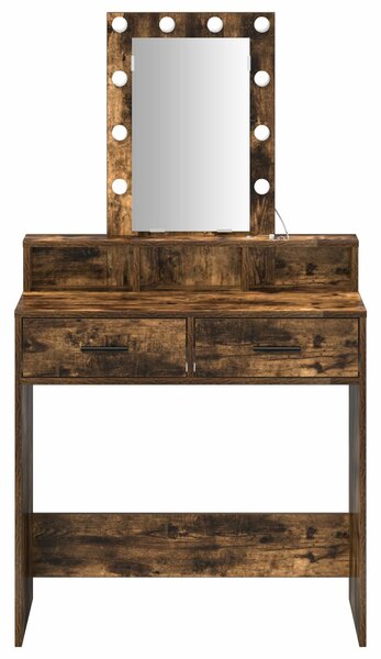 VidaXL Füstölt tölgy Szerelt fa 79 x 41 x 140 cm Tükör Pipereasztal