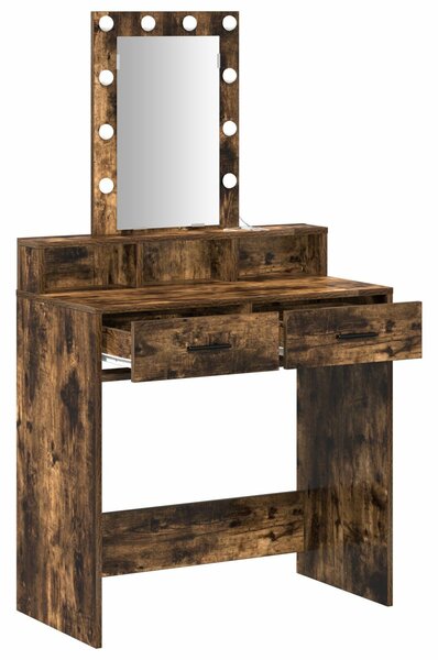 VidaXL Füstölt tölgy Szerelt fa 79 x 41 x 140 cm Tükör Pipereasztal