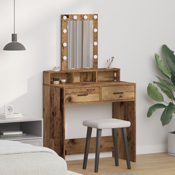 VidaXL Régi fa Szerelt fa 79 x 41 x 140 cm Tükör Piperebútor