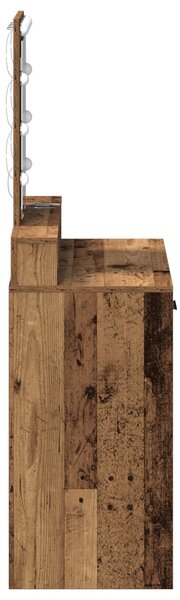 VidaXL Régi fa Szerelt fa 79 x 41 x 140 cm Tükör Piperebútor