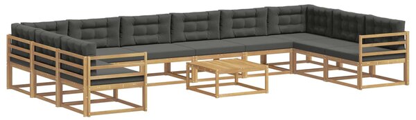 VidaXL Kültéri kanapé szett 11 db Fehér és Antracitszürke