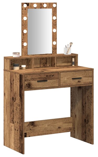 VidaXL Régi fa Szerelt fa 79 x 41 x 140 cm Tükör Piperebútor