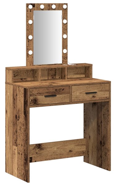 VidaXL Régi fa Szerelt fa 79 x 41 x 140 cm Tükör Piperebútor