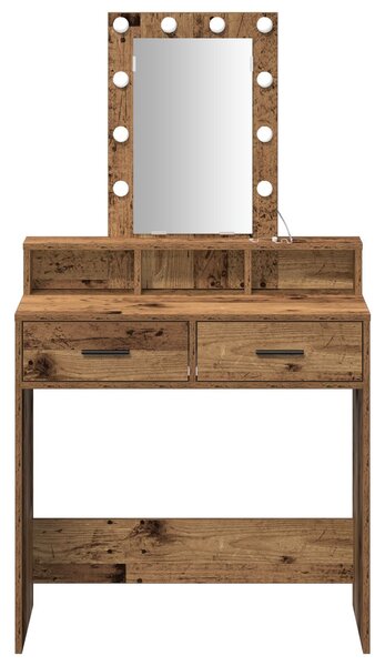 VidaXL Régi fa Szerelt fa 79 x 41 x 140 cm Tükör Piperebútor