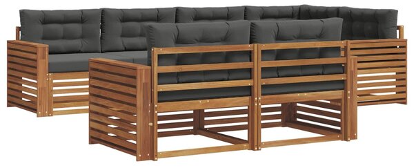 VidaXL Kültéri kanapé szett párnával 7 pcs Természetes és antracit
