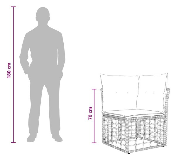 VidaXL Kültéri kanapé szett 5 pcs Természetes és Krémszínű Fehér