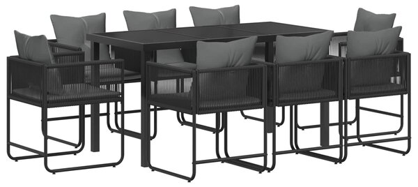 VidaXL Kert étkező szett 9 pcs Fekete és Antracit 160 x 80 x 73 cm