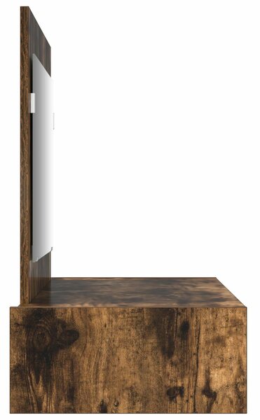 VidaXL Füstölt tölgy Tömör tölgyfa 100 x 40 x 70 cm Tükör Pipereasztal