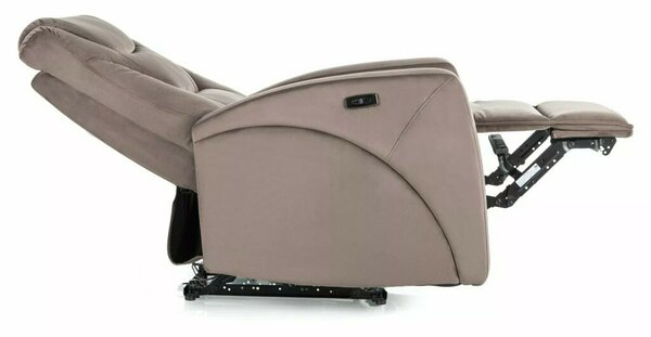 Kronos Velvet Elektromos Relax Fotel Bársony Cappuccino