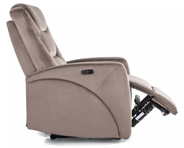 Kronos Velvet Elektromos Relax Fotel Bársony Cappuccino