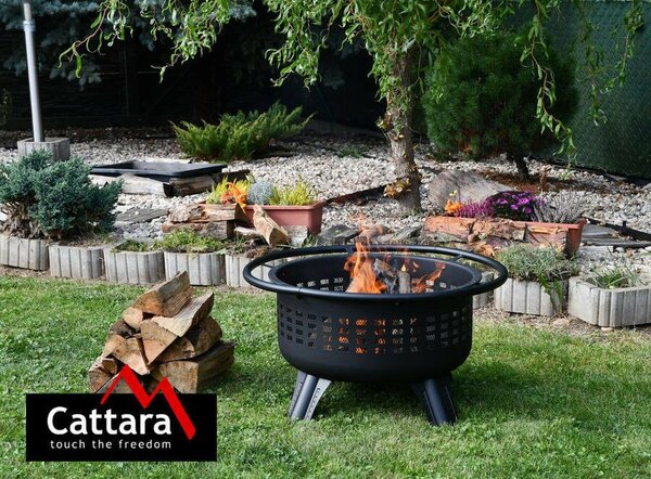 Tűzrakóhely szikrafogóval grillráccsal MERAPI