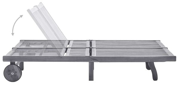 VidaXL Dupla Napozóágy - Akácfa - Szürke - 200cm
