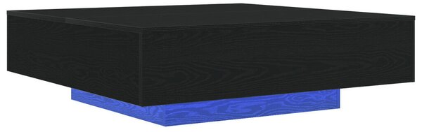 VidaXL LED lámpás kávézóasztal fekete tölgy 100x100x31 cm