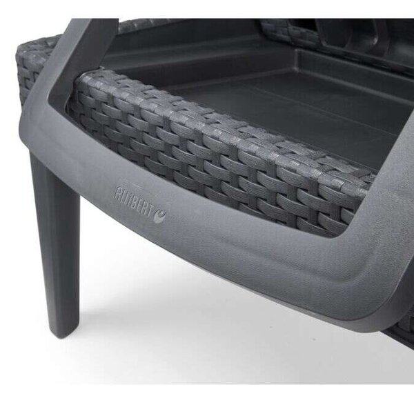 Keter ALLIBERT JAIPUR exkluzív polyrattan kerti nyugágy - grafit - 188 cm () (8711245144870)