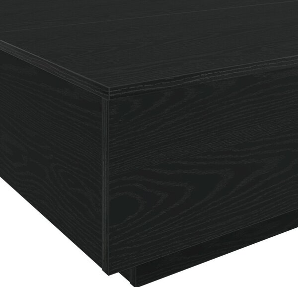 VidaXL LED lámpás kávézóasztal fekete tölgy 100x100x31 cm