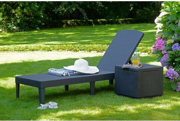 Keter ALLIBERT JAIPUR exkluzív polyrattan kerti nyugágy - grafit - 188 cm () (8711245144870)