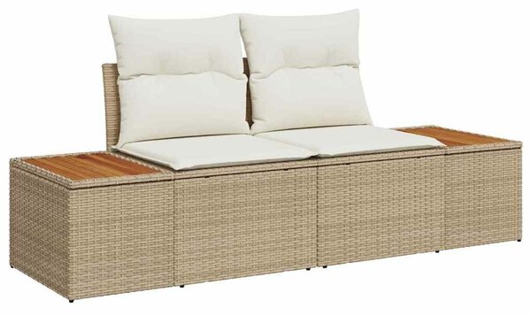 VidaXL Kerti Kanapé Szett párnával tárolóval 7 pcs Bézs polirattan