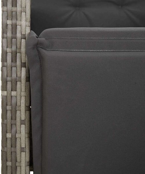 VidaXL Polyrattan Kerti Bútor - 9 részes Bisztrókészlet - Szürke