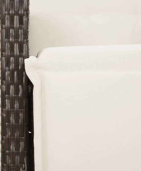 VidaXL 7-részes barna polyrattan kerti étkezőgarnitúra párnával