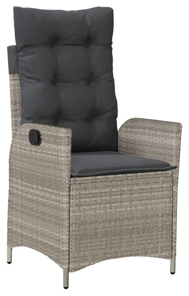 VidaXL 5részes világosszürke polyrattan kerti étkezőgarnitúra párnával