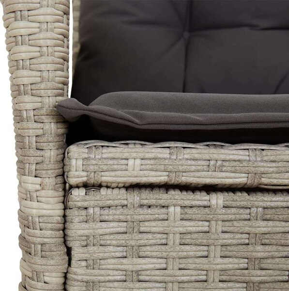 VidaXL 5részes világosszürke polyrattan kerti étkezőgarnitúra párnával