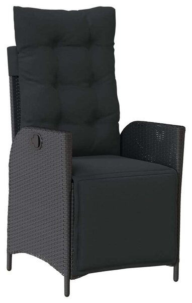 VidaXL - 9 Részes Kerti Étkezőgarnitúra - Polyrattan - Fekete