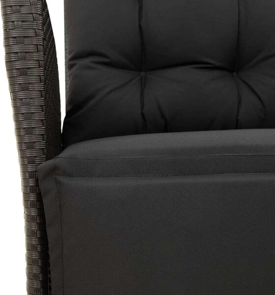 VidaXL Polyrattan Kerti Étkezőgarnitúra - 4 részes - Fekete