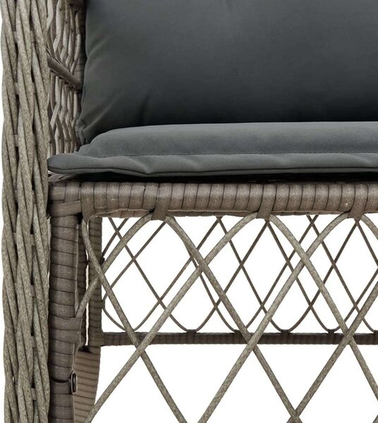 VidaXL 5 részes szürke polyrattan kerti étkezőgarnitúra párnával