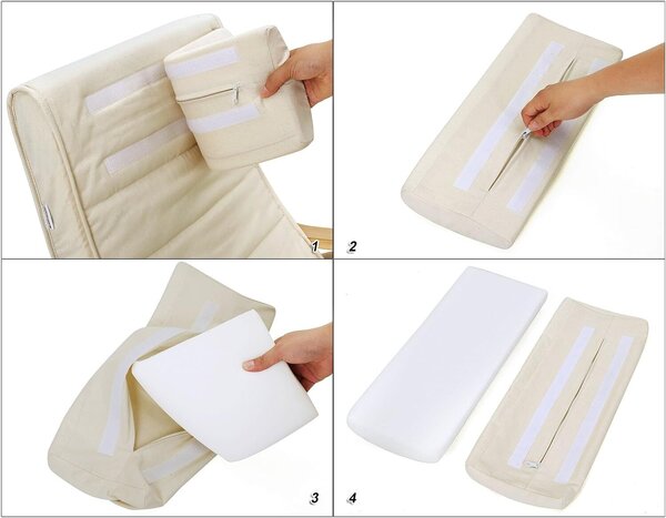 SONGMICS Fa hintaszék, állítható lábtartó, maximum 150kg, 55x115x91cm, bézs