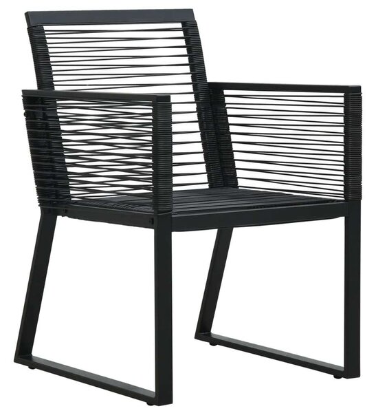 VidaXL 5 részes fekete PVC rattan kerti étkezőgarnitúra