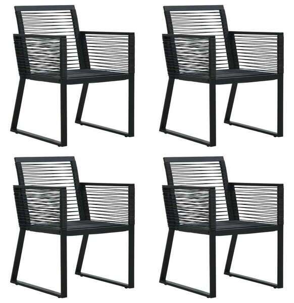VidaXL 5 részes fekete PVC rattan kerti étkezőgarnitúra
