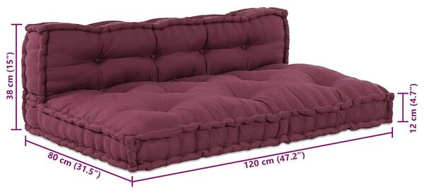 VidaXL Pallet Sofa Párna 2 pcs Bordó szövet