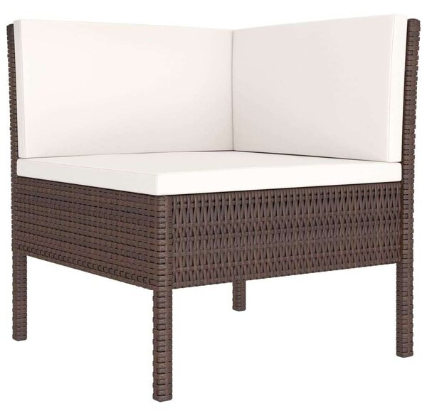 VidaXL 3 részes barna polyrattan kerti ülőgarnitúra párnákkal